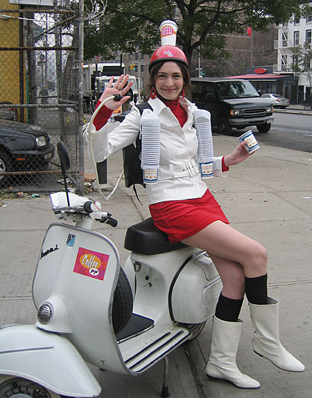 Laura, the go-go coffee girl