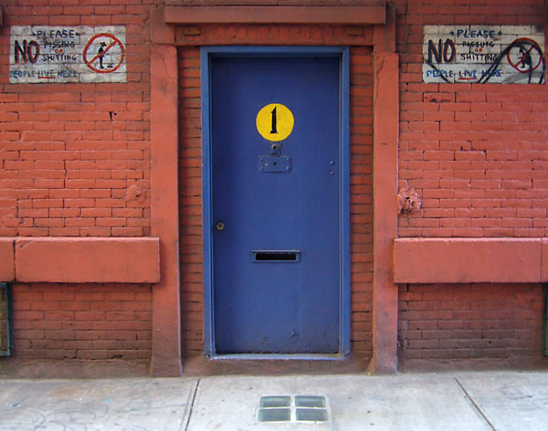 Don’t piss here. Please. People live here.