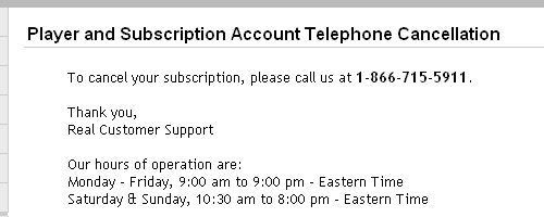 Cancelling a Real.com NFL Field Pass Subscription