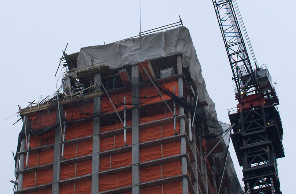 Holy Shit! A corner of Trump Soho just collapsed!
